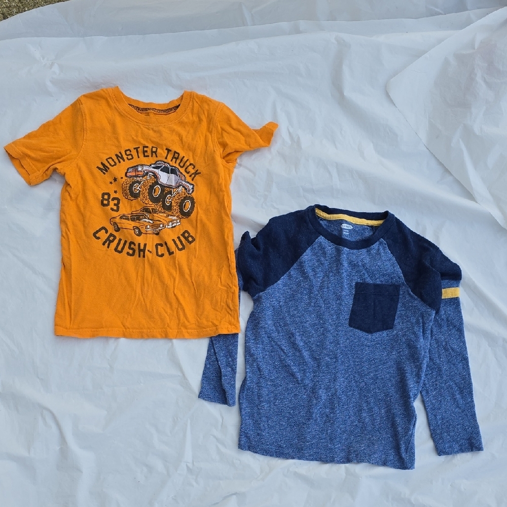Old Navy/Jumping Beans Boys Orange Monster Truck T-Shirt And Long Sleeved Sweats